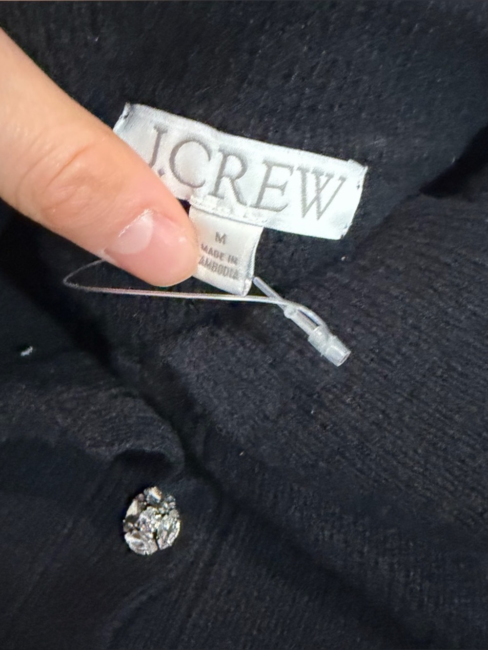 J crew Milano-stitch cinched-waist cardigan with embellished buttons - Picture 4 of 5